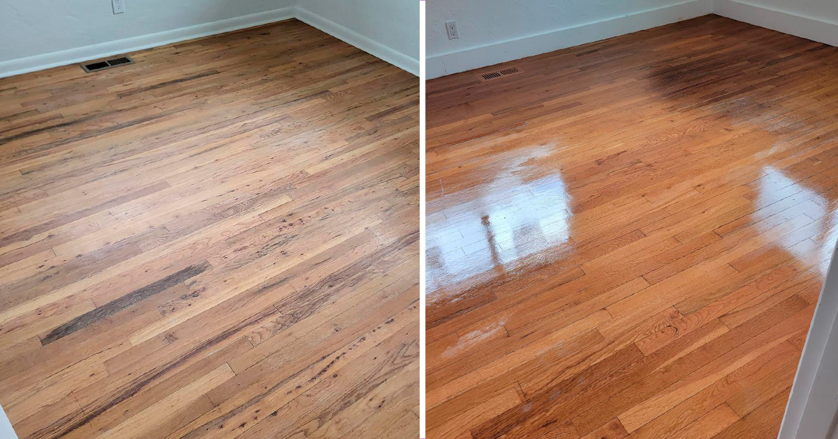 Our Sand Free Wood Refinishing Service Was the Solution for This Floor