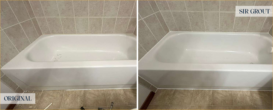 Bathtub Before and After Our Seattle Caulking Services