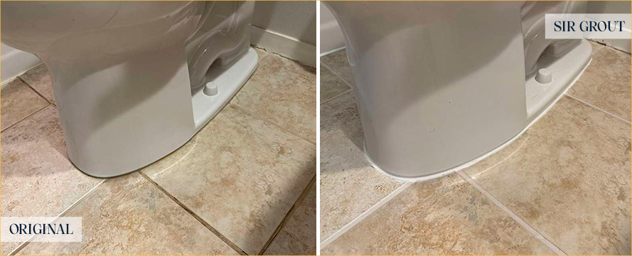 Bathroom Floor Before and After Our Professional Hard Surface Restoration Services in Seattle, WA