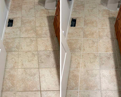 Floor Before and After Our Hard Surface Restoration Services in Seattle, WA