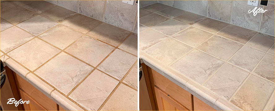 Before and after Picture of Our Tile and Grout Cleaning Process in Seattle, WA