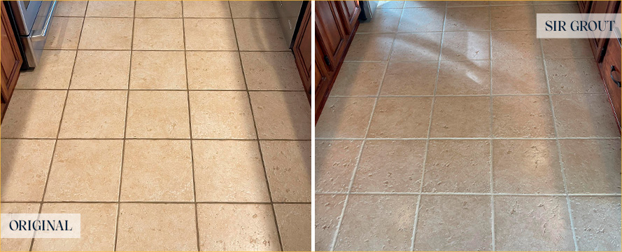 Floor Before and After a Flawless Grout Sealing in Kirkland, WA