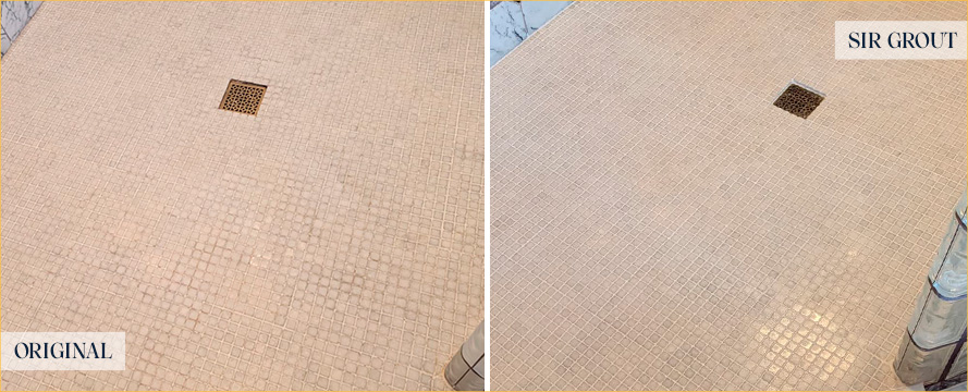 Shower Before and After a Flawless Grout Cleaning in Everett, WA 