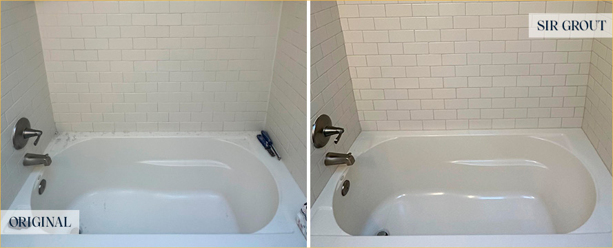Shower Before and After a Flawless Grout Cleaning in Seattle, WA