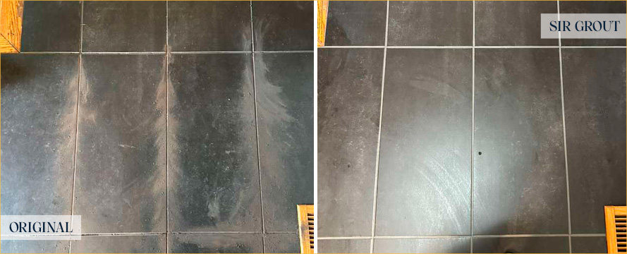 Floor Before and After an Excellent Grout Sealing in Seattle, WA
