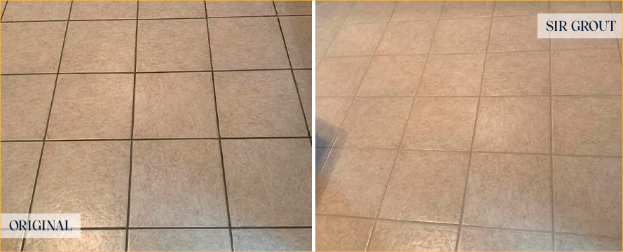Floor Before and After an Excellent Grout Sealing in Seattle, WA