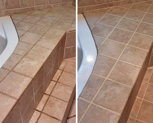 Bathroom Before and After a Grout Cleaning in Issaquah, WA