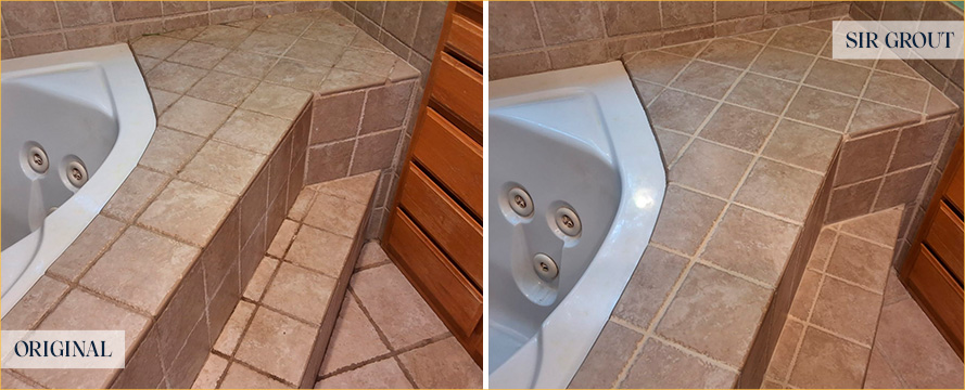 Bathroom Before and After a Flawless Grout Cleaning in Issaquah, WA