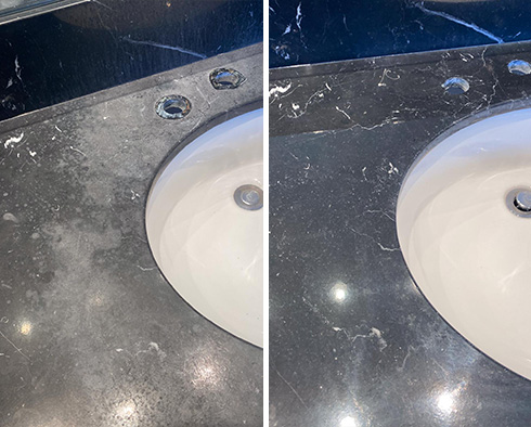 Marble Countertops Before and After Our Bellevue Stone Honing Service