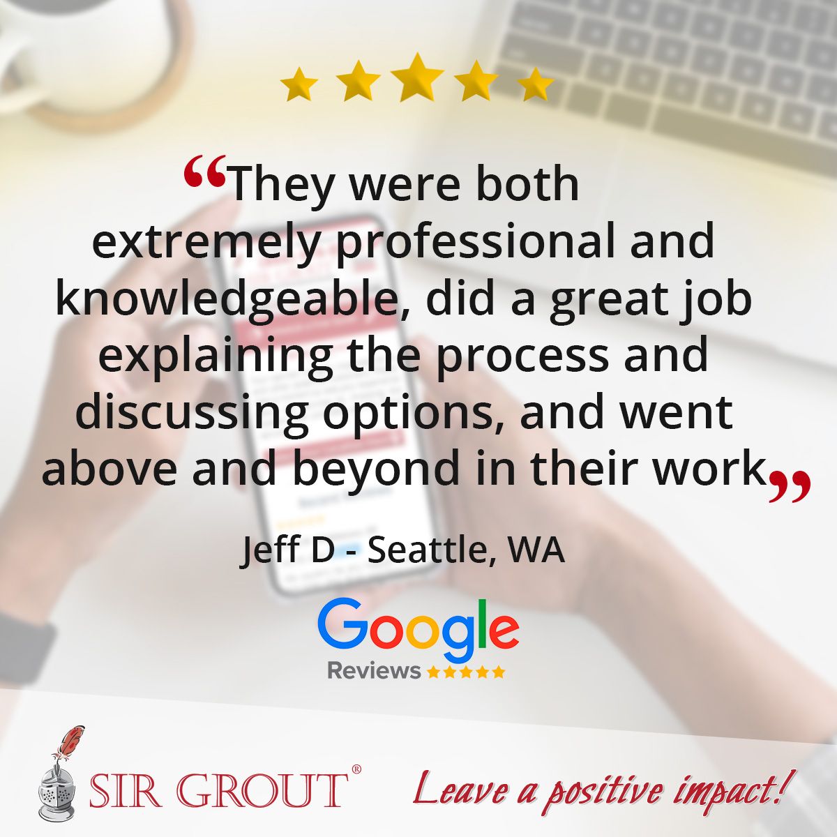 They were both extremely professional and knowledgeable, did a great job explaining the process and discussing options, and went above and beyond in their work