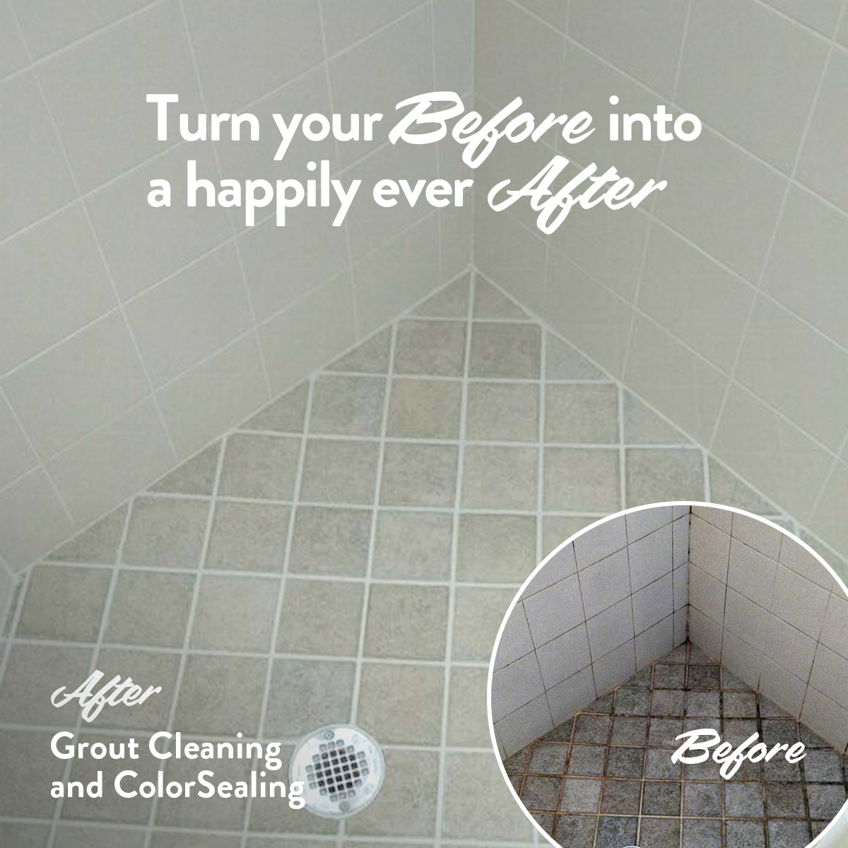 Grout Cleaning and Color Sealing