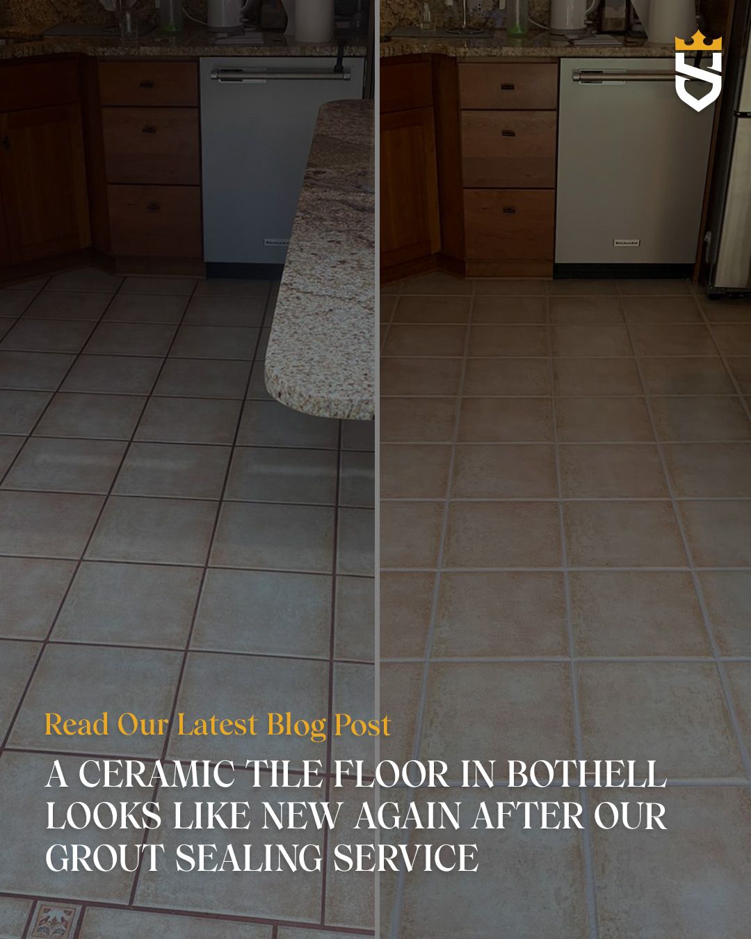 A Ceramic Tile Floor in Bothell Looks Like New Again After Our Grout Sealing Service